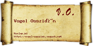 Vogel Osszián névjegykártya